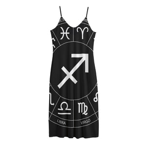 Astrology Sagittarius Sign Print Jersey Midi Cami Dress