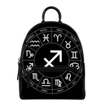 Astrology Sagittarius Sign Print Leather Backpack