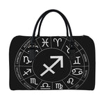 Astrology Sagittarius Sign Print Leather Duffle Bag