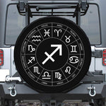 Astrology Sagittarius Sign Print Leather Spare Tire Cover