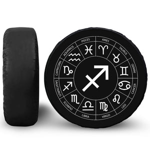 Astrology Sagittarius Sign Print Leather Spare Tire Cover