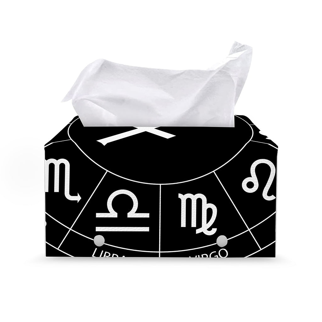 Astrology Sagittarius Sign Print Leather Tissue Box Cover