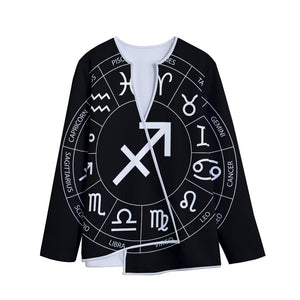 Astrology Sagittarius Sign Print Long Sleeve Short Coat