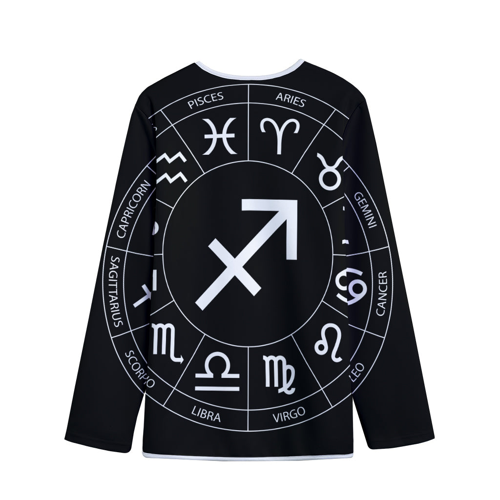 Astrology Sagittarius Sign Print Long Sleeve Short Coat