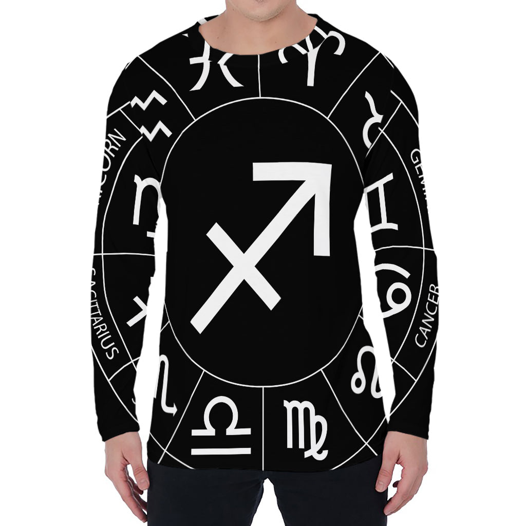 Astrology Sagittarius Sign Print Men's Long Sleeve T-Shirt