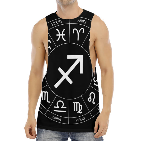 Astrology Sagittarius Sign Print Men's Muscle Tank Top