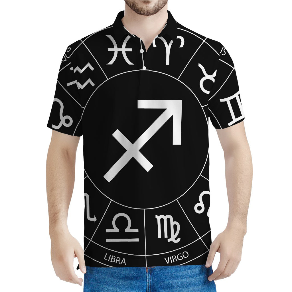 Astrology Sagittarius Sign Print Men's Polo Shirt