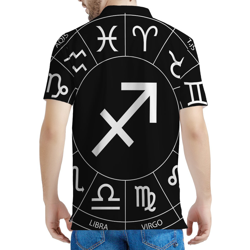 Astrology Sagittarius Sign Print Men's Polo Shirt