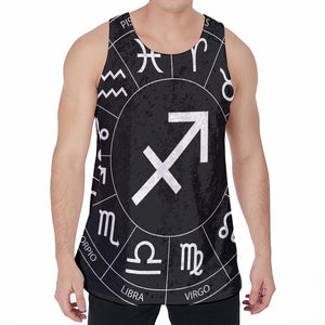 Astrology Sagittarius Sign Print Men's Velvet Tank Top