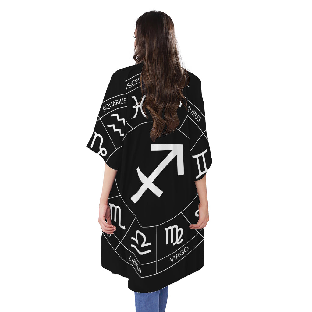 Astrology Sagittarius Sign Print Open Front Beach Cover Up