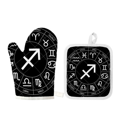 Astrology Sagittarius Sign Print Oven Mitt And Pot Holder Set