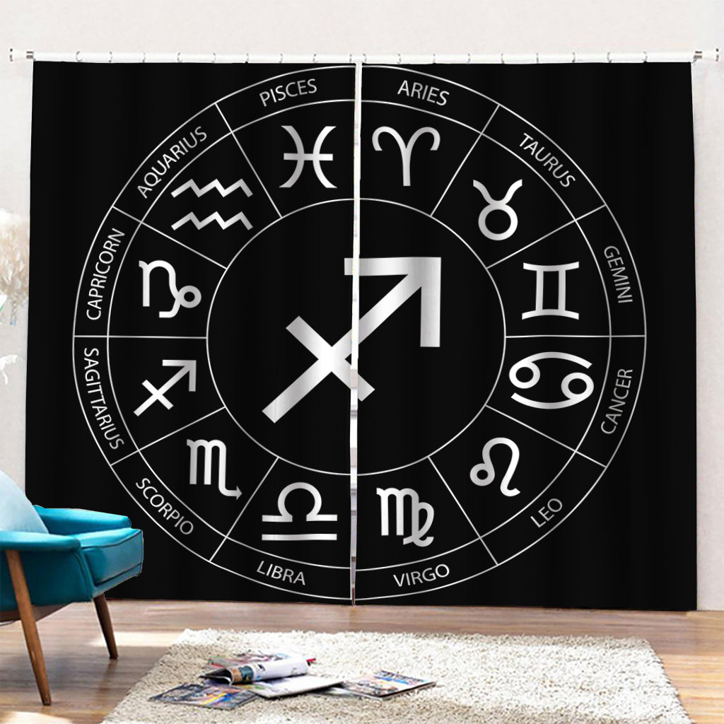 Astrology Sagittarius Sign Print Pencil Pleat Curtains