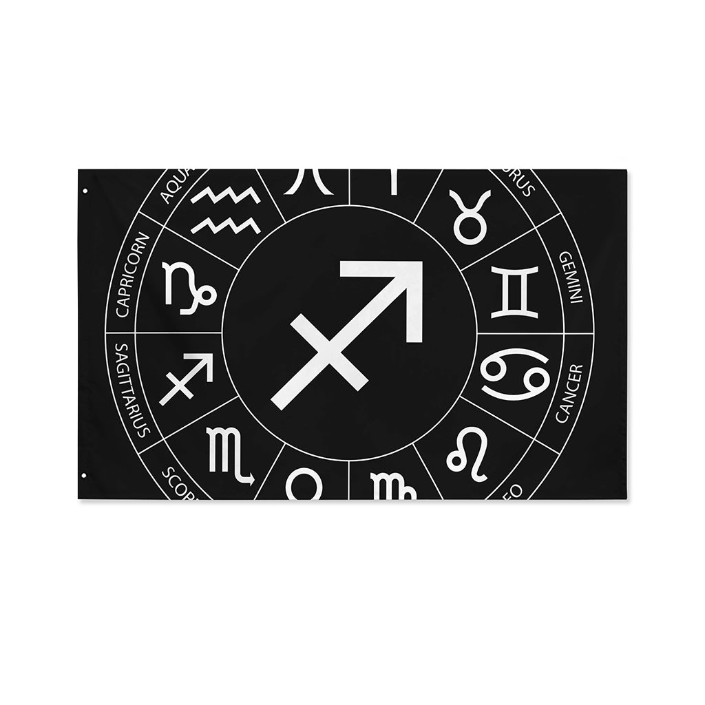 Astrology Sagittarius Sign Print Polyester Flag
