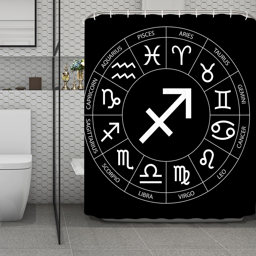 Astrology Sagittarius Sign Print Polyester Shower Curtain