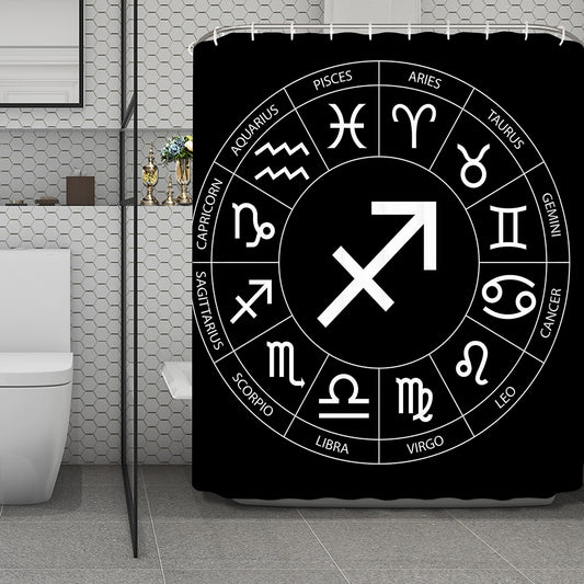 Astrology Sagittarius Sign Print Polyester Shower Curtain