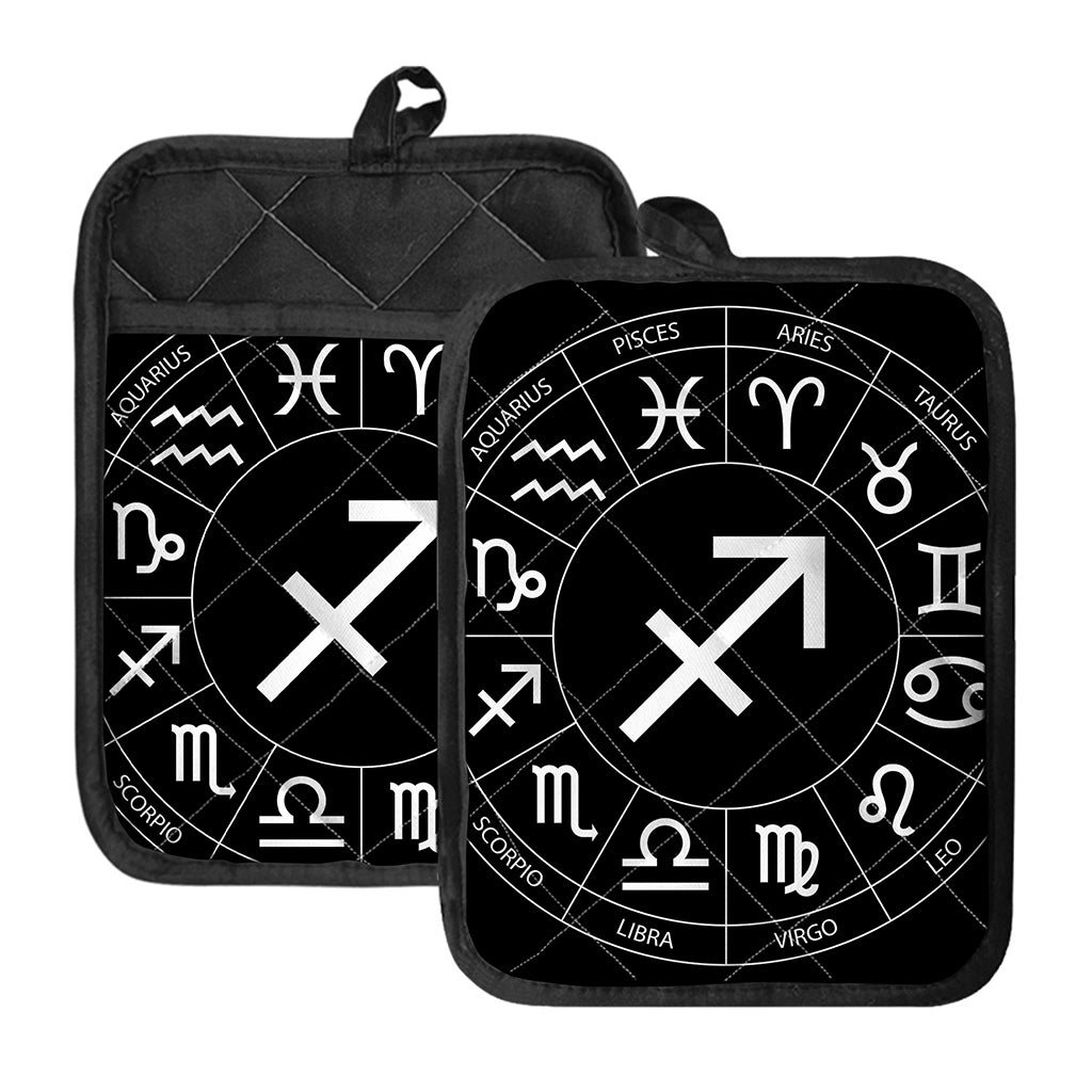 Astrology Sagittarius Sign Print Pot Holders With Pocket