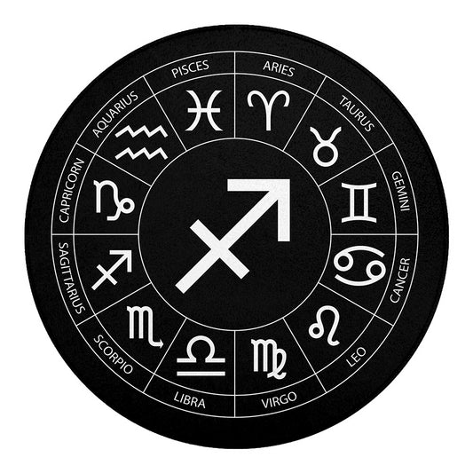 Astrology Sagittarius Sign Print Round Blanket