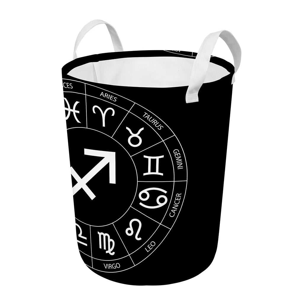 Astrology Sagittarius Sign Print Round Laundry Basket