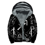 Astrology Sagittarius Sign Print Sherpa Lined Zip Up Hoodie