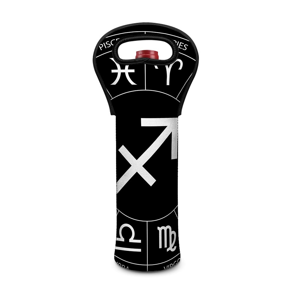 Astrology Sagittarius Sign Print Single Neoprene Wine Tote
