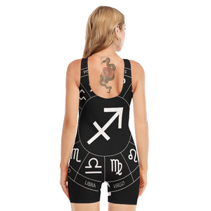 Astrology Sagittarius Sign Print Sleeveless One Piece Swimsuit