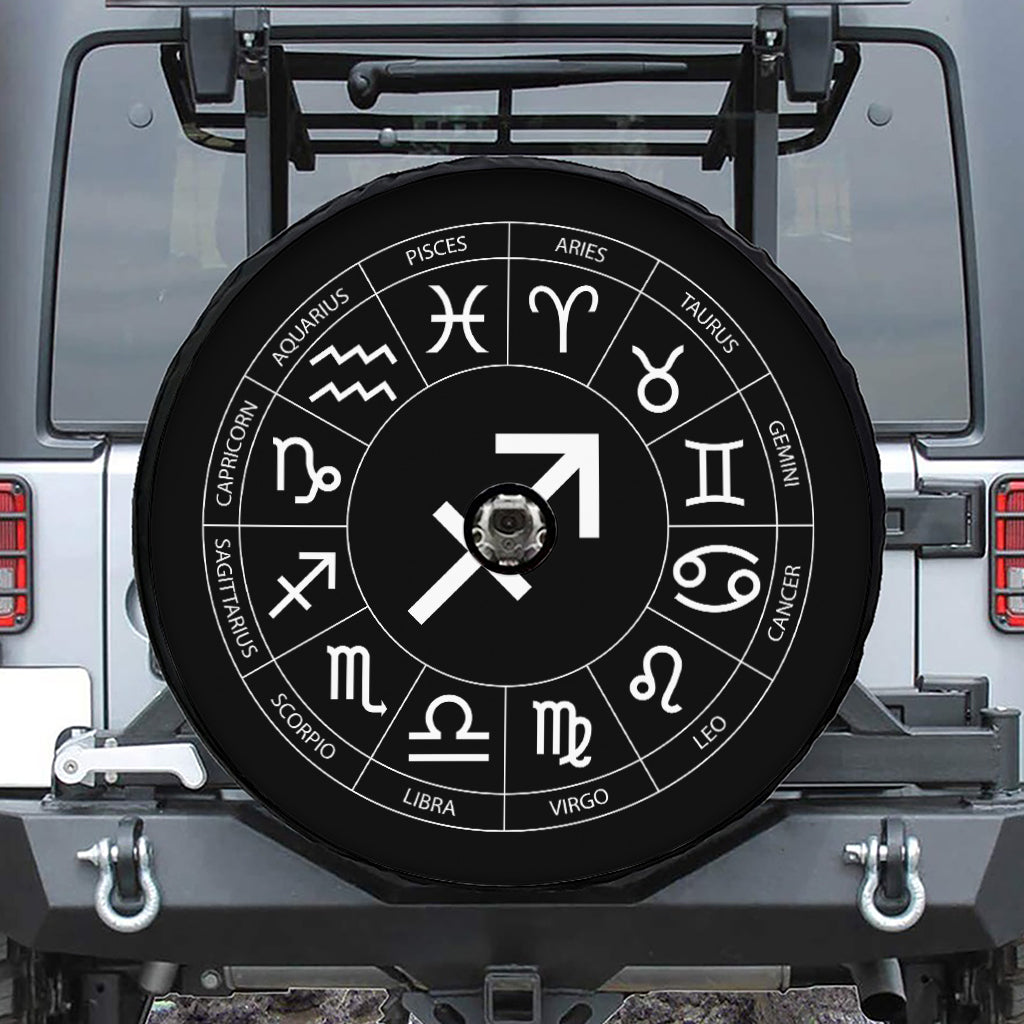 Astrology Sagittarius Sign Print Tire Cover With Camera Hole