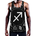 Astrology Sagittarius Sign Print Men's Workout Tank Top