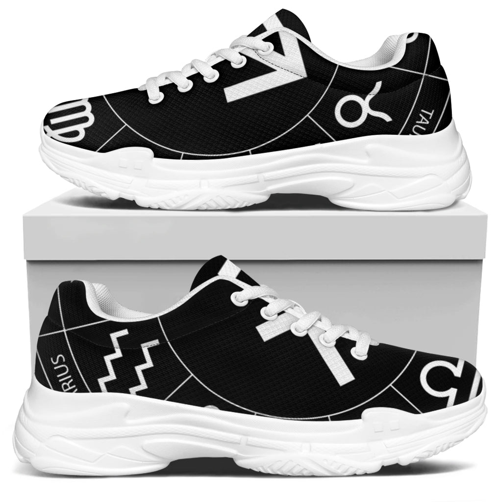 Astrology Sagittarius Sign Print White Chunky Shoes