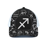 Astrology Sagittarius Sign Print White Mesh Trucker Cap