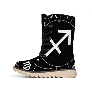 Astrology Sagittarius Sign Print Winter Boots