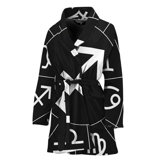 Astrology Sagittarius Sign Print Women's Bathrobe
