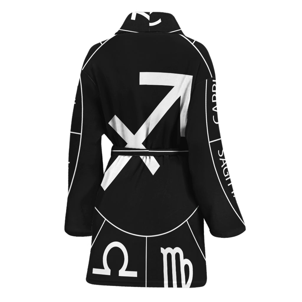 Astrology Sagittarius Sign Print Women's Bathrobe