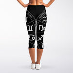 Astrology Sagittarius Sign Print Women's Capri Leggings