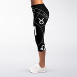 Astrology Sagittarius Sign Print Women's Capri Leggings