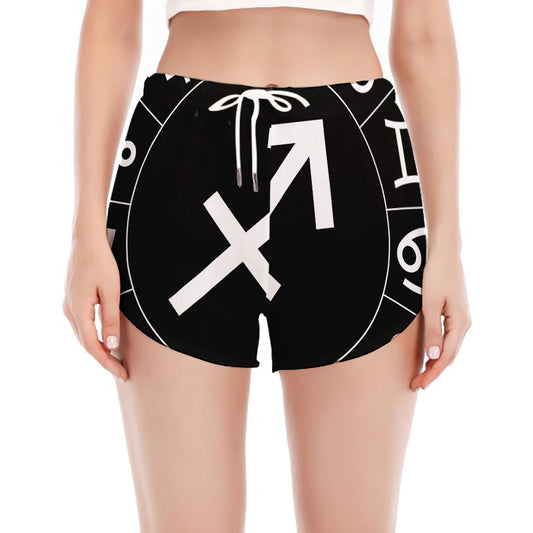 Astrology Sagittarius Sign Print Women's Split Running Shorts