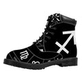 Astrology Sagittarius Sign Print Padded Collar Lace Up Boots