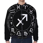 Astrology Sagittarius Sign Print Zip Sleeve Bomber Jacket