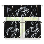 Astrology Scorpio Sign Print 3 Piece Kitchen Curtains