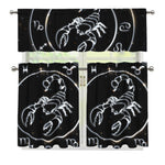 Astrology Scorpio Sign Print 3 Piece Kitchen Curtains
