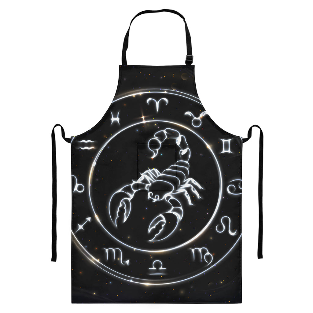 Astrology Scorpio Sign Print Bib Apron With Pocket