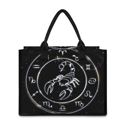 Astrology Scorpio Sign Print Canvas Tote Bag