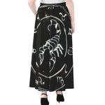 Astrology Scorpio Sign Print Chiffon Maxi Skirt