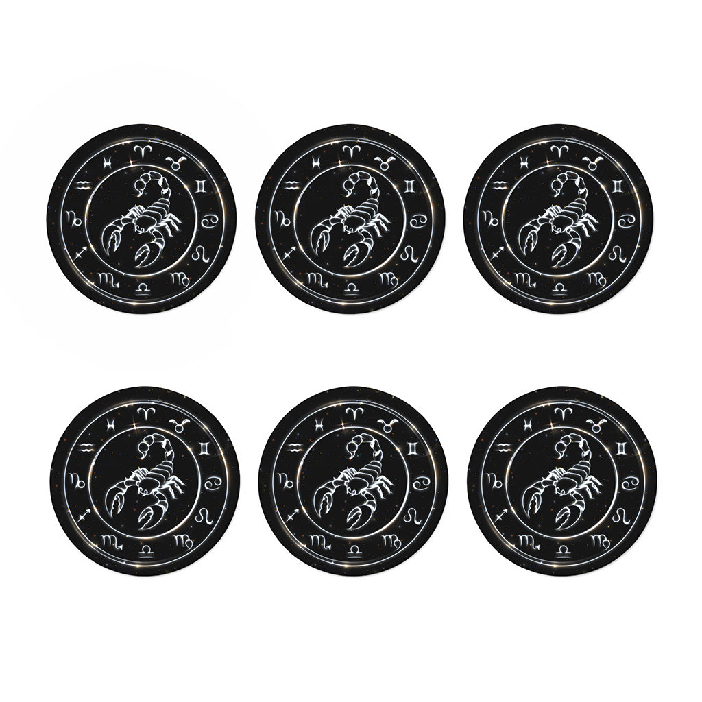 Astrology Scorpio Sign Print Coaster Set