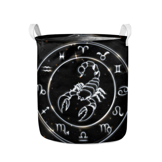 Astrology Scorpio Sign Print Collapsible Laundry Basket