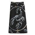 Astrology Scorpio Sign Print Cotton Front Slit Maxi Skirt