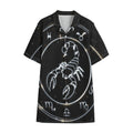 Astrology Scorpio Sign Print Cotton Hawaiian Shirt