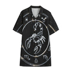 Astrology Scorpio Sign Print Cotton Hawaiian Shirt