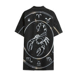 Astrology Scorpio Sign Print Cotton Hawaiian Shirt