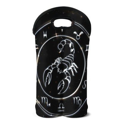 Astrology Scorpio Sign Print Double Neoprene Wine Tote
