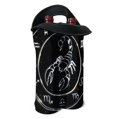 Astrology Scorpio Sign Print Double Neoprene Wine Tote